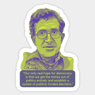 Noam Chomsky Portrait and Quote Sticker